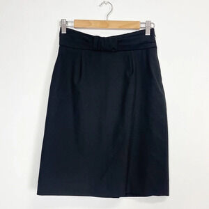 Tahari ASL Skirt Womens Size 2 Black Pencil Bow Bloomingdales